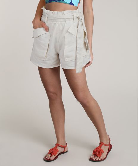 Short-Feminino-Salinas-Clochard-com-Linho-e-Bolsos-Bege-Claro-9810536-Bege_Claro_1