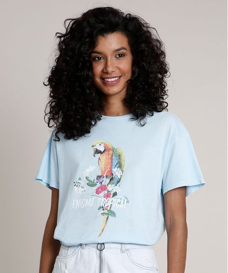 Blusa-Feminina-Arara--Enigma-Tropical--Manga-Curta-Decote-Redondo-Azul-Claro-9786086-Azul_Claro_1