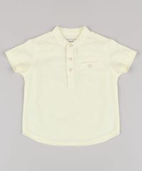 Camisa-Infantil-com-Bolso-Manga-Curta-Gola-Padre-Amarela-Claro-9670883-Amarelo_Claro_1