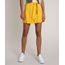 Short-Feminino-com-Pregas-e-Amarracao-Estampado-de-Poa-Mostarda-9681366-Mostarda_1