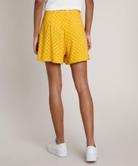 Short-Feminino-com-Pregas-e-Amarracao-Estampado-de-Poa-Mostarda-9681366-Mostarda_2