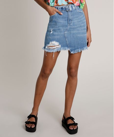 Saia-Jeans-Destroyed-com-Rasgos-e-Cinto-Azul-Medio-9832392-Azul_Medio_1