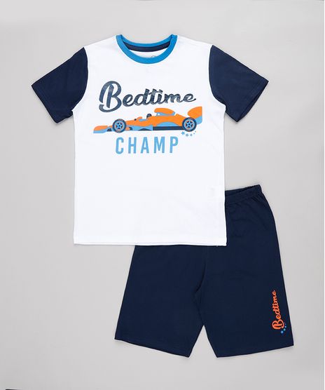 Pijama-Infantil-Carro-de-Corrida--Bedtime-Champ--Manga-Curta-Off-White-9762294-Off_White_1