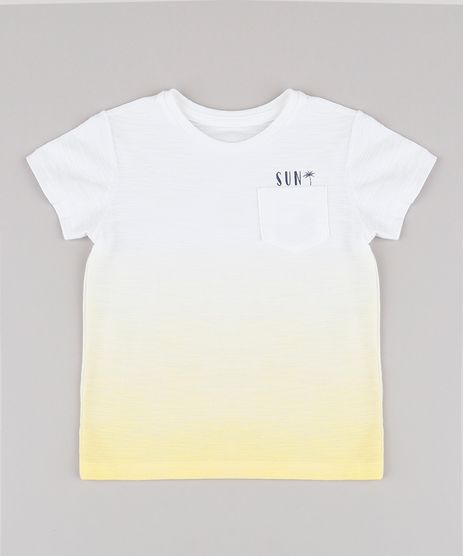 Camiseta-Infantil-Degrade--Sun--com-Bolso-Manga-Curta-Off-White-9780074-Off_White_1