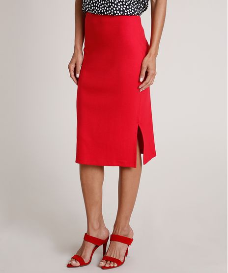Saia-Feminina-Midi-Canelada-com-Fenda-Vermelha-9721859-Vermelho_1