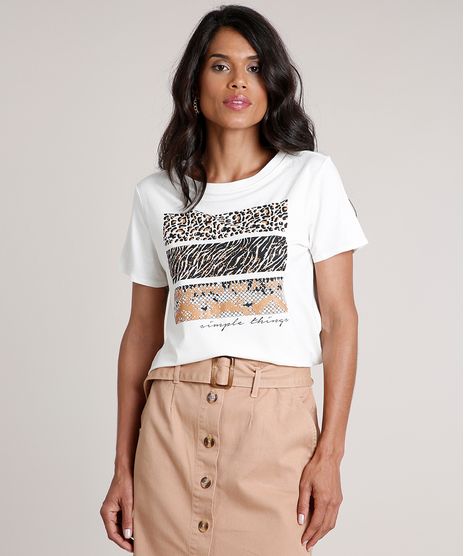 Blusa-Feminina-Animal-Print--Simple-Things--Manga-Curta-Decote-Redondo-Off-White-9835804-Off_White_1