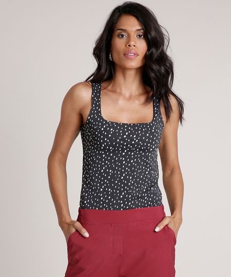 Regata-Feminina-Basica-Estampada-de-Poa-Decote-Reto-Preta-9759055-Preto_1