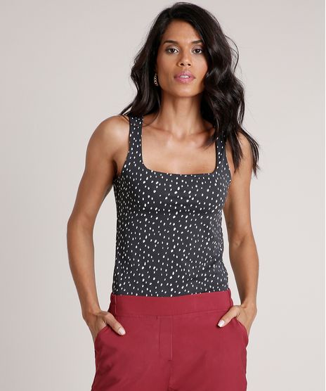 Regata-Feminina-Basica-Estampada-de-Poa-Decote-Reto-Preta-9759055-Preto_1
