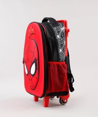 Mochila Homem Aranha Infantil com Rodinhas lateral