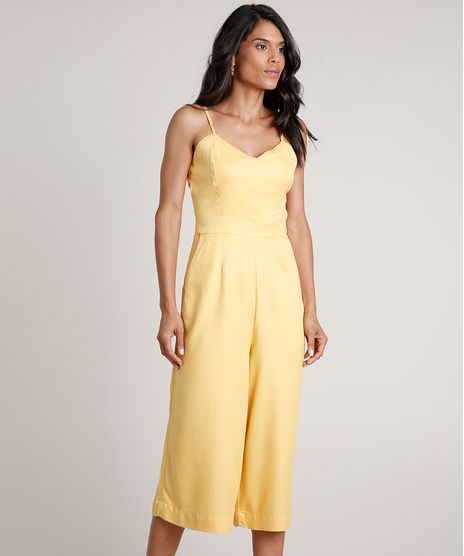 Macacao-Feminino-Pantacourt-com-Bolsos-Alca-Fina-Amarelo-9830493-Amarelo_1