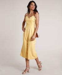 Macacao-Feminino-Pantacourt-com-Bolsos-Alca-Fina-Amarelo-9830493-Amarelo_3