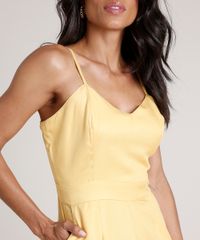 Macacao-Feminino-Pantacourt-com-Bolsos-Alca-Fina-Amarelo-9830493-Amarelo_4