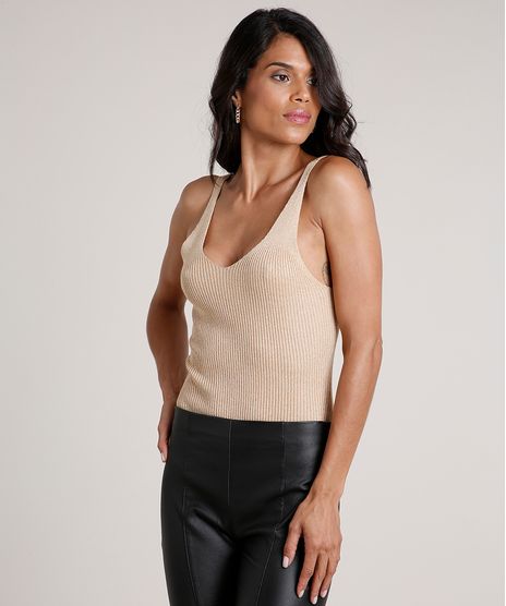 Body-Feminino-em-Trico-com-Lurex-Alca-Media-Decote-V-Dourado-9683671-Dourado_1