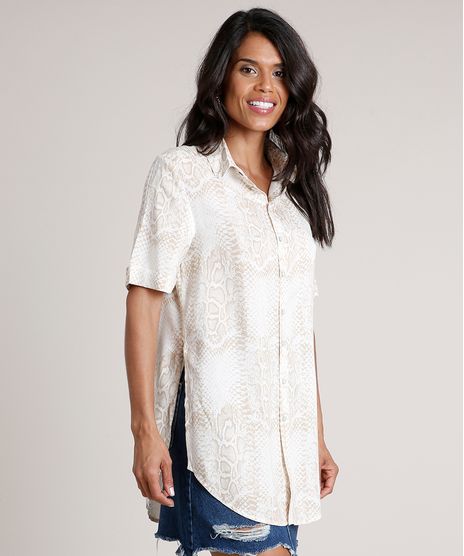 Camisa-Feminina-Longa-Estampada-Animal-Print-Cobra-Manga-Curta-Off-White-9685466-Off_White_1
