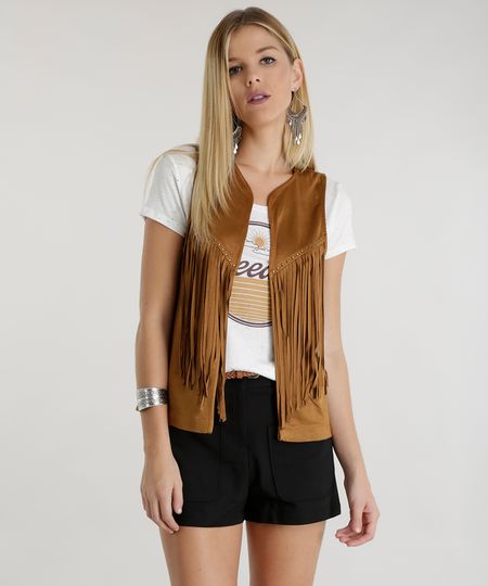 Colete-em-Suede-com-Franjas-Caramelo-8482378-Caramelo_1
