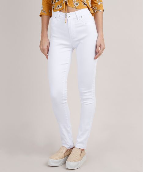 calça de sarja branca feminina