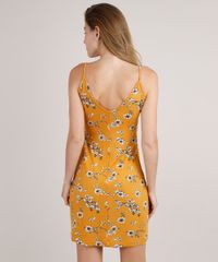 Vestido-Feminino-Curto-Estampado-Floral-com-Transpasse-Alcas-Finas-Mostarda-9824562-Mostarda_2
