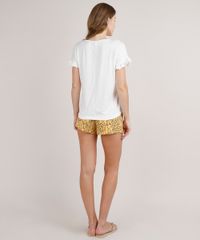 Pijama-Feminino-com-Bolso-Estampado-de-Folhagem-Manga-Curta-Off-White-9733177-Off_White_2