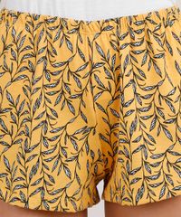 Pijama-Feminino-com-Bolso-Estampado-de-Folhagem-Manga-Curta-Off-White-9733177-Off_White_4