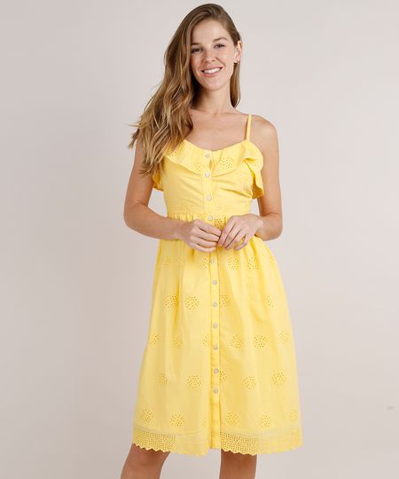 vestido laise amarelo