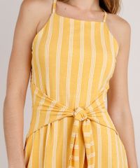 Vestido-Feminino-Curto-Listrado-Com-Amarracao-Alcas-Finas-Mostarda-9824564-Mostarda_4