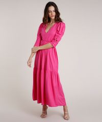 Vestido-Feminino-Mindset-Longo-com-Cinto-Manga-3-4-Pink-9876762-Pink_3