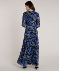 Vestido-Feminino-Mindset-Longo-Estampado-Floral-em-Tule-Manga-3-4-Preto-9861981-Preto_2