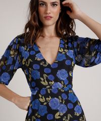 Vestido-Feminino-Mindset-Longo-Estampado-Floral-em-Tule-Manga-3-4-Preto-9861981-Preto_4