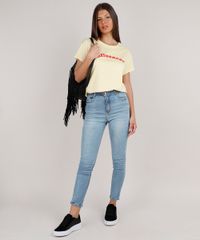Blusa-Feminina--Influencer--Ampla-Manga-Curta-Decote-Redondo-Amarela-Claro-9840897-Amarelo_Claro_3