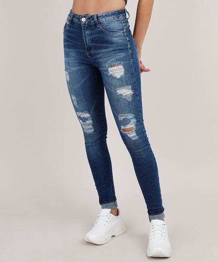 Calca-Jeans-Feminina-Sawary-Cigarrete-Push-up-Destroyed-Cintura-Alta-Azul-Escuro-9855749-Azul_Escuro_1