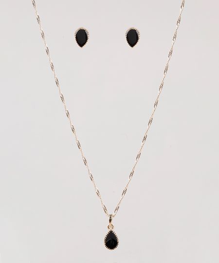 Kit-de-Brinco---Colar-Femininos-Folheados-com-Gota-Dourado-9775326-Dourado_1