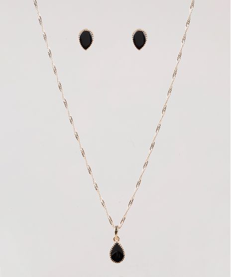 Kit-de-Brinco---Colar-Femininos-Folheados-com-Gota-Dourado-9775326-Dourado_1