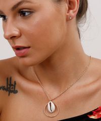 Kit-de-Brinco---Colar-Femininos-Folheados-com-Buzios-Dourado-9775320-Dourado_2