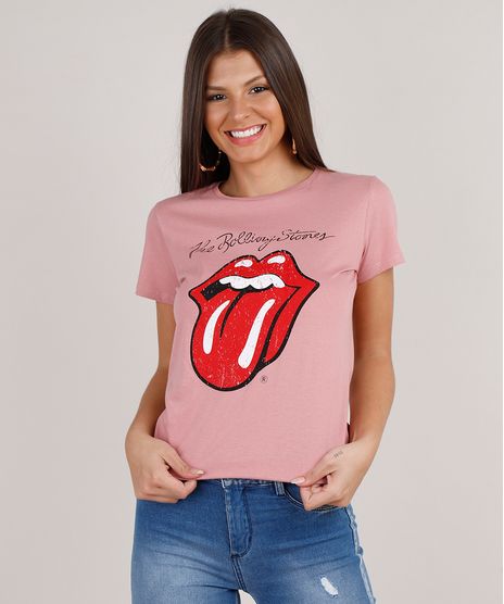 Blusa-Feminina-de-Banda-The-Rolling-Stones-Manga-Curta-Decote-Redondo-Rose-Escuro-9779159-Rose_Escuro_1
