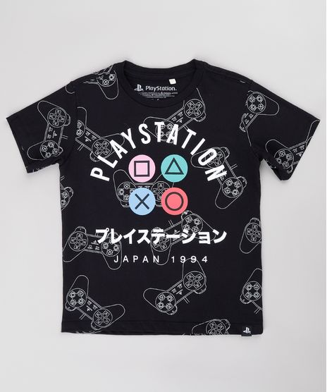 Camiseta-Infantil-PlayStation-Estampada-Manga-Curta-Preta-9779589-Preto_1