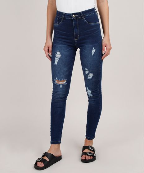 Calca-Jeans-Feminina-Sawary-Cigarrete-Push-up-Cintura-Alta-Destroyed-Azul-Escuro-9855743-Azul_Escuro_1