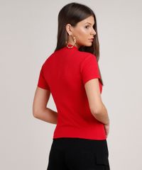 Blusa-Feminina-Canelada-com-Ziper-de-Argola-Manga-Curta-Gola-Alta-Vermelha-9680111-Vermelho_2