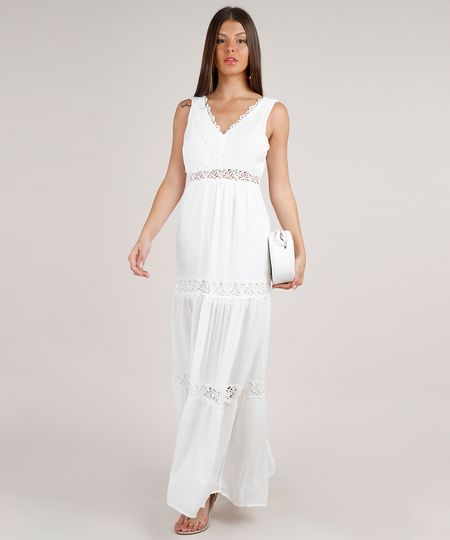 vestido longo com alça larga