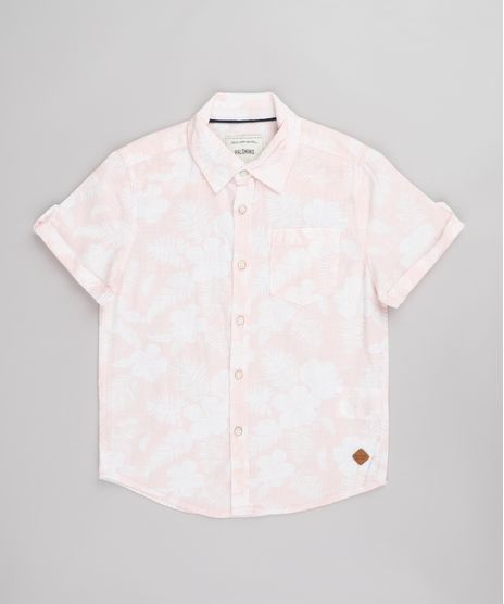 Camisa-Infantil-Estampado-Floral-com-Bolso-Manga-Curta--Rosa-Claro-9671175-Rosa_Claro_1