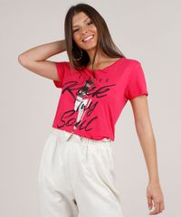 Blusa-Feminina--Rock-My-Soul--Manga-Curta-Decote-Redondo-Rosa-Escuro-9759749-Rosa_Escuro_1