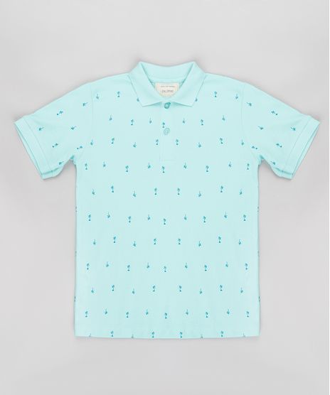 Polo-Infantil-em-Piquet-Estampada-de-Coqueiro-Manga-Curta-Verde-Agua-9721212-Verde_Agua_1