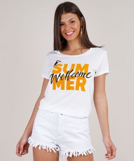 Blusa-Feminina--Welcome-Summer--Manga-Curta-Decote-Redondo-Off-White-9759752-Off_White_1 Blusa-Feminina--Welcome-Summer--Manga-Curta-Decote-Redondo-Off-White-9759752-Off_White_1