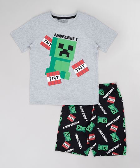 Pijama-Infantil-Minecraft-Manga-Curta-Cinza-Mescla-9751950-Cinza_Mescla_1 Pijama-Infantil-Minecraft-Manga-Curta-Cinza-Mescla-9751950-Cinza_Mescla_1