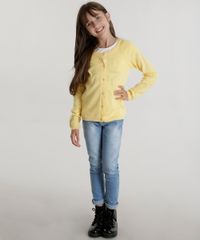 Cardigan-em-Trico-de-Algodao---Sustentavel-Amarelo-8456653-Amarelo_3