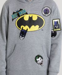 Blusao-Batman-em-Moletom-com-Patchs-em-Algodao---Sustentavel-Cinza-Mescla-8468866-Cinza_Mescla_4