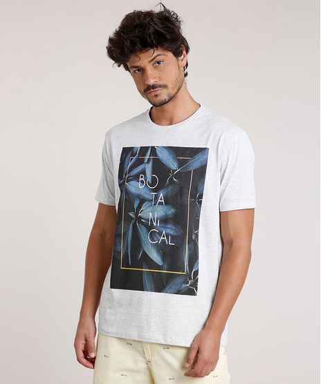 Camiseta-Masculina--Botanical--Manga-Curta-Gola-Careca-Cinza-Mescla-Claro-9786141-Cinza_Mescla_Claro_1