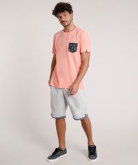 Camiseta-Masculina-com-Bolso-Estampado-de-Barcos-Manga-Curta-Gola-Careca-Coral-9737040-Coral_3