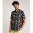 Camisa-Masculina-Tradicional-Estampada-de-Tubarao-Manga-Curta-Preta-9729723-Preto_1