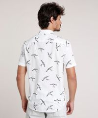 Camisa-Masculina-Tradicional-Estampada-de-Passaros-com-Bolso-Manga-Curta-Off-White-9660417-Off_White_2