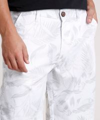 Bermuda-Masculina-Reta-Alfaiatada-Estampada-de-Folhagem-Branca-9759783-Branco_2